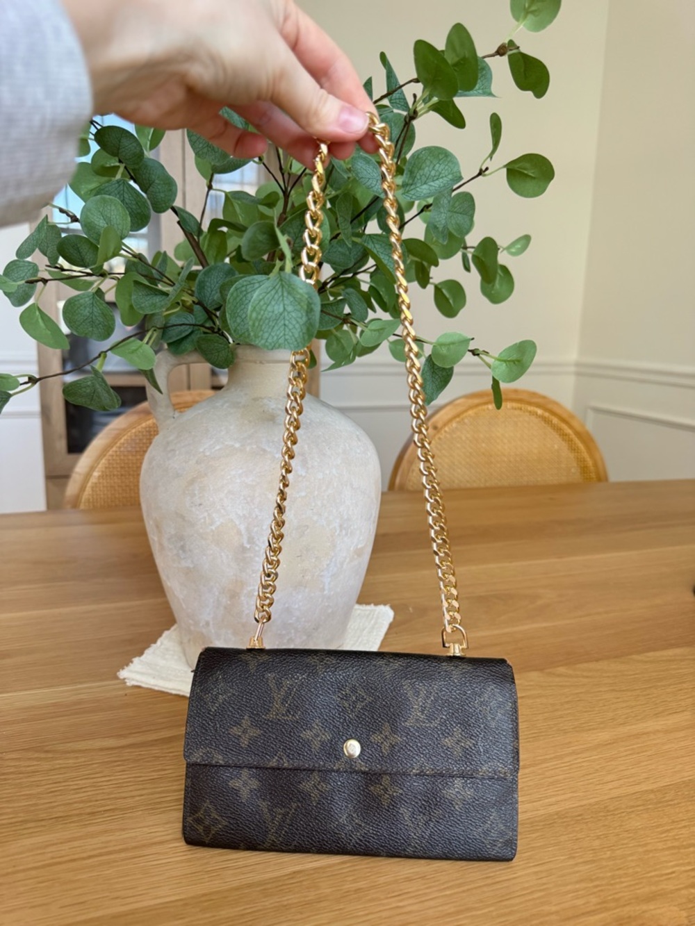 ✅AUTH✅SET OF LOUIS VUITTON WALLET ON A CHAIN+KEYHOLDER - Picture 13 of 17